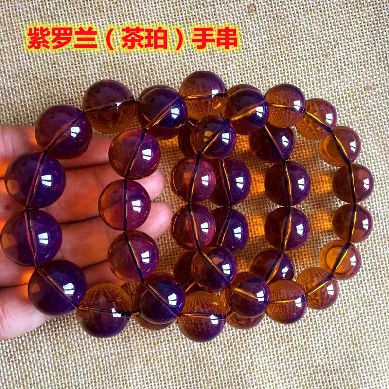 

Myanmar tea amber water purification bracelet 108 bracelets discolored violet sweater chain beads for men and women