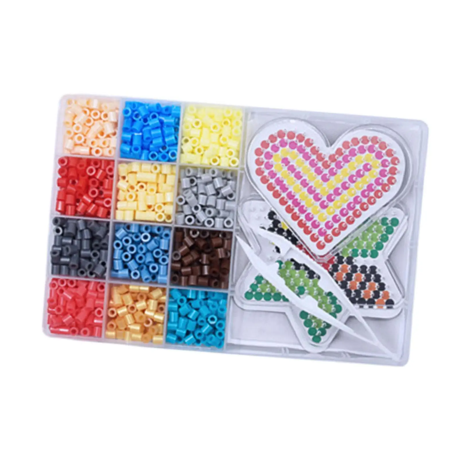 Fuse Beads Creative Melty Beads Puzzle Toys with Storage Box 12 Colors Melting Beads for Craft Making Kids Adults Children Gift