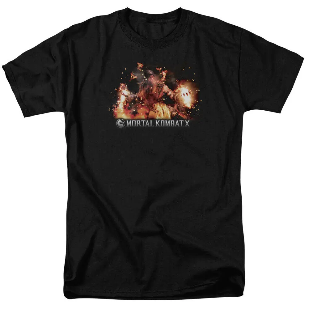 Mortal Kombat Scorpio Flames T Shirt Licensed Comic Book Video Game Tee Black