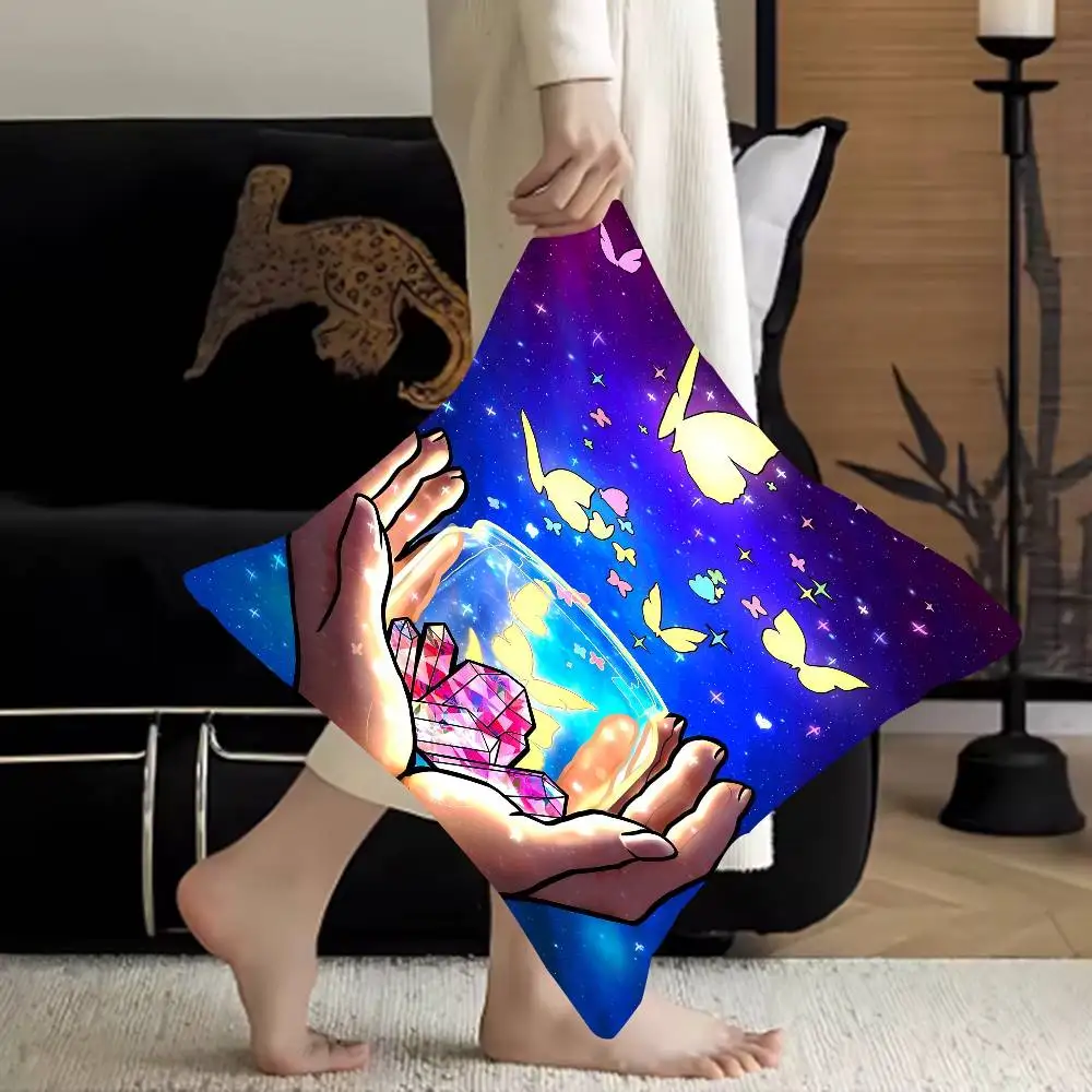 

Crystal Butterflies Cushion Cover Car Throw Pillow Case For Sofa Car Christmas Gift 40x40cm 45x45cm