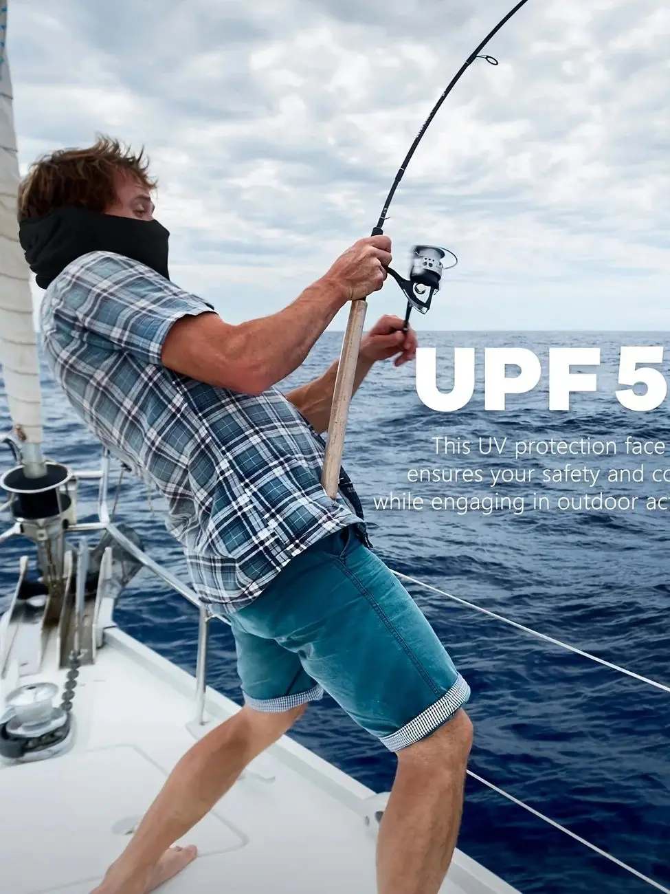 AliExpress Polyester full-face mask, suitable for cycling, hiking, skiing - men's and women's outdoor sports mask (black and white)