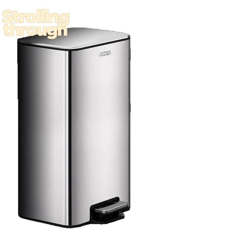 

Kitchen trash can household stainless steel living room foot-pedal toilet toilet foot pedal with lid large large capacity