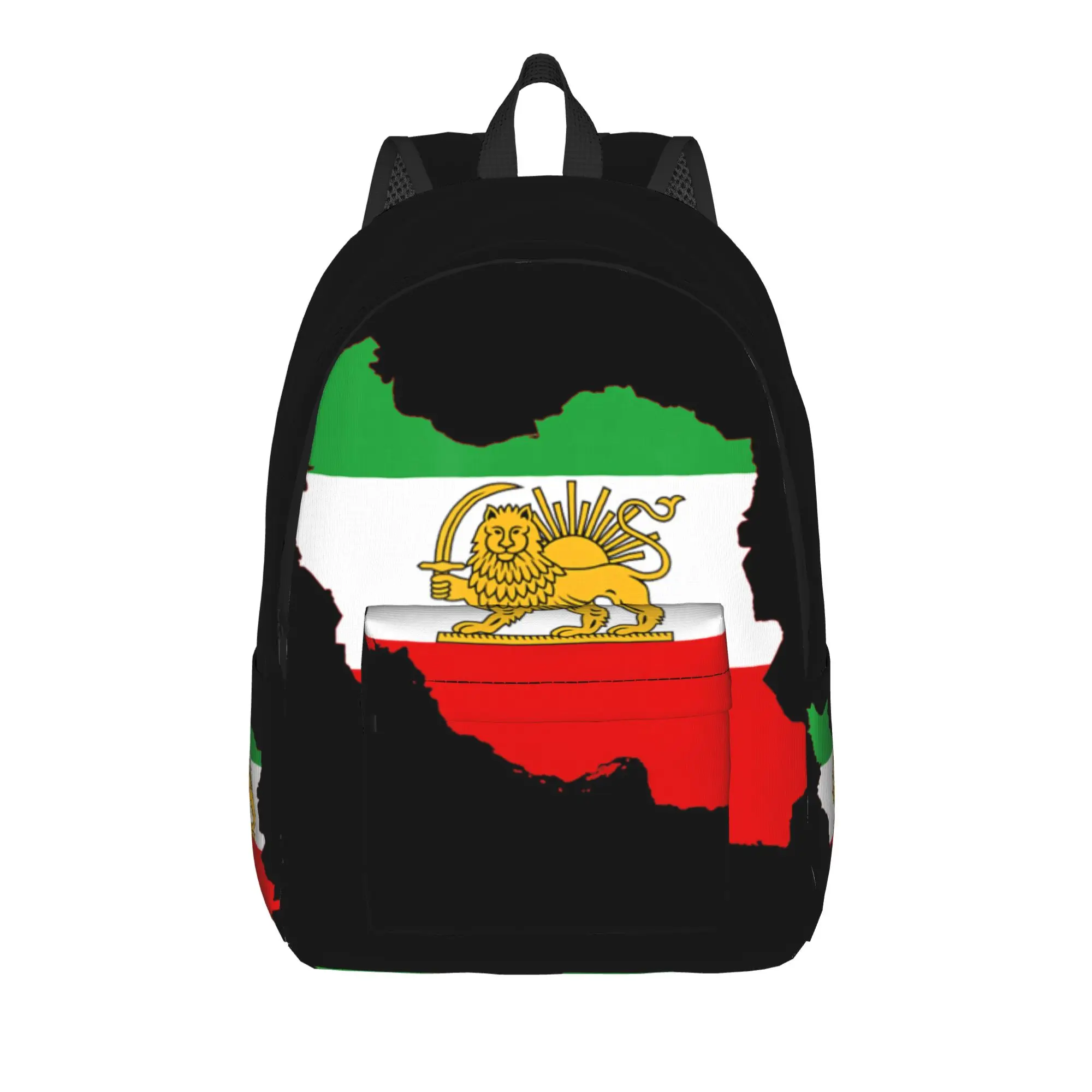 

Iran Flag Map Persian Lion Sun Teenage Backpack Lightweight Hiking Travel Iranian Heritage Daypack Men Women Laptop Canvas Bags