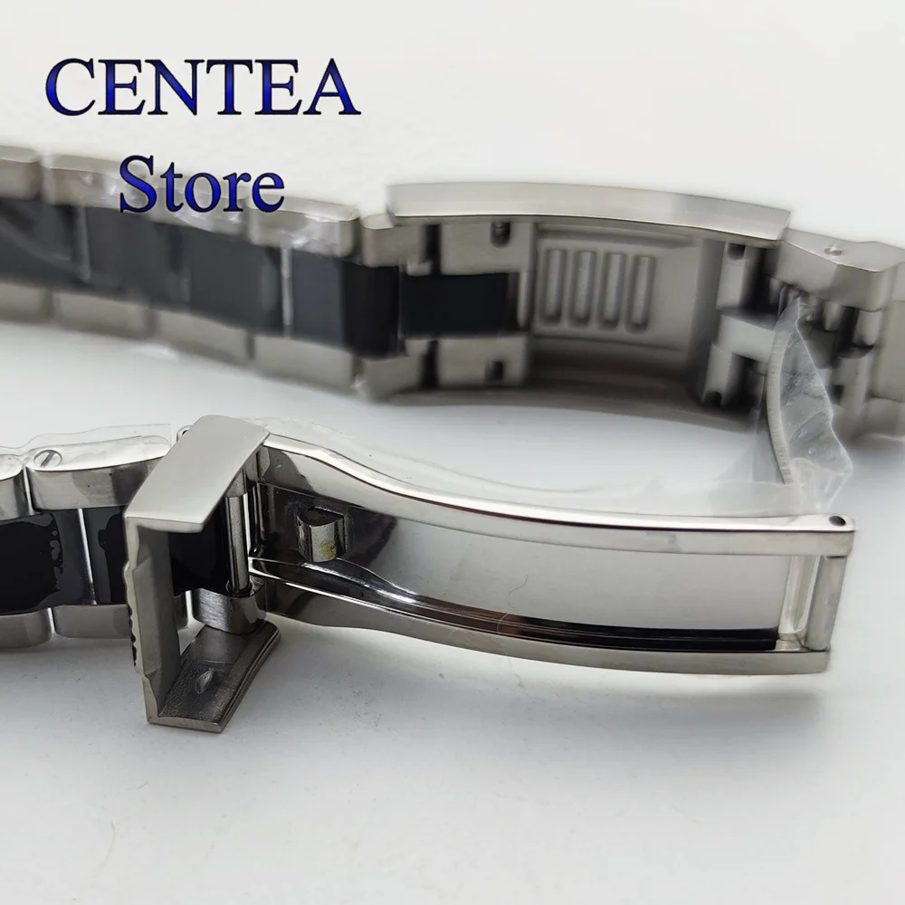 RICHUS 20mm Watch Strap Silver Rose Gold Black Watch Band Folding Buckle 904L Stainless Steel fit 36mm 39mm 40mm Watch Case