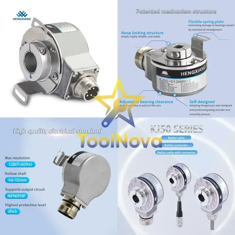 2026Hotsale* External Speed Sensor KJ50 Encoder 51mm External Diameter Hollow Shaft 8-15mm IP65 DC5V-30V Thickness