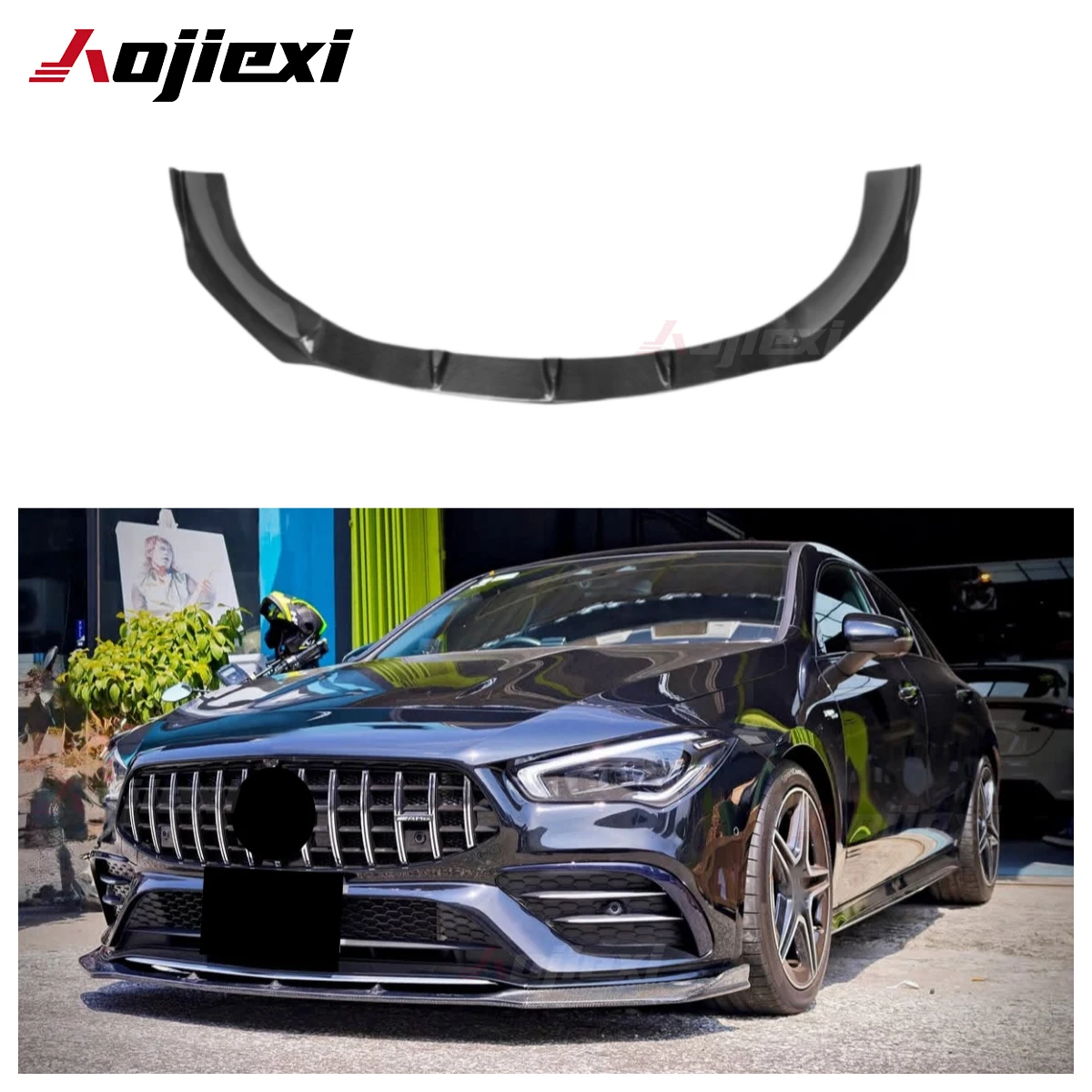 W118 FD Style True Carbon Fiber Front Lip Spoiler for Mercedes Benz W118 CLA Class CLA220 CLA260 2020 + Carbon Fiber Front Lip
