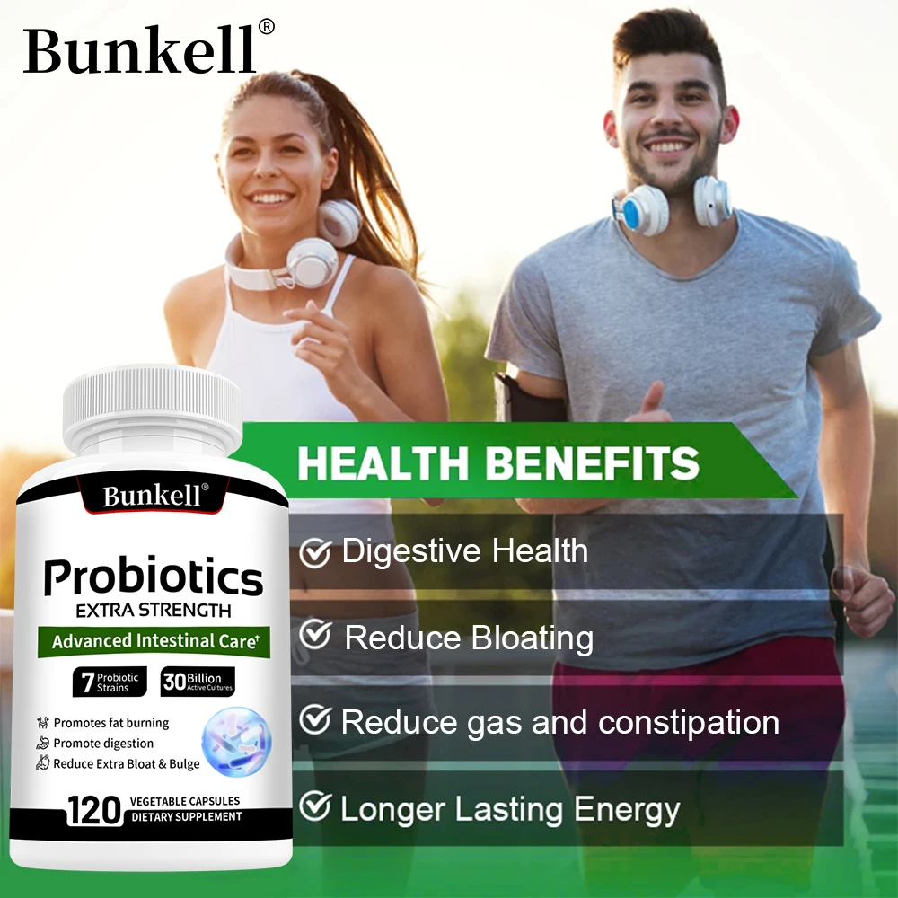 Probiotic Supplement - Digestion, Fat Burning, Gut, Immune Health, 7 Strains and 30 Billion Live Cultures Blend