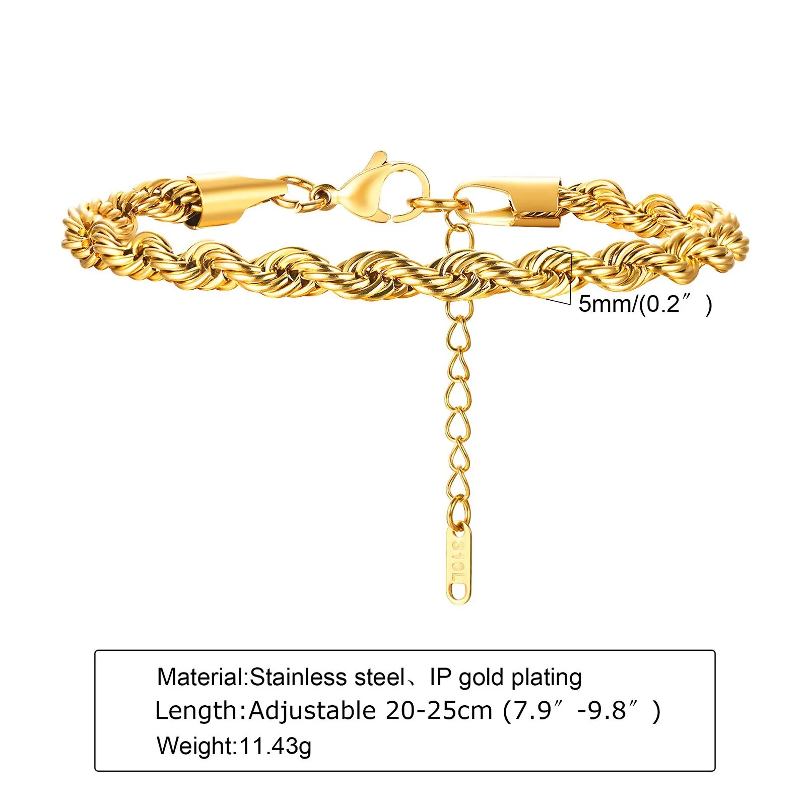 Herren Armband Seil Kette, Dünne Herren Armband Link, Jungen Armband Männer, Valentines Geschenk Für Männer, herren Schmuck