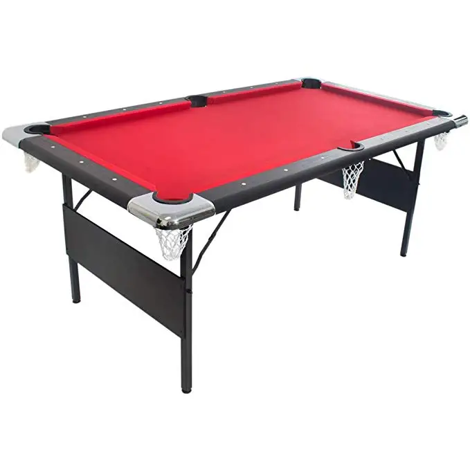 Economic Discount 6FT 7FT Folding Pool Table With Rubber Cushion Rail Half Assemble Fold Back Leg For Snooker & Billiard