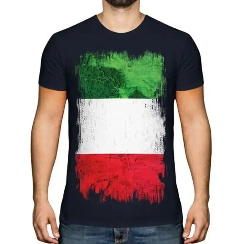 Italien Grunge Flagge Herren T-Shirt Italia Fußball Italienische Geschenk