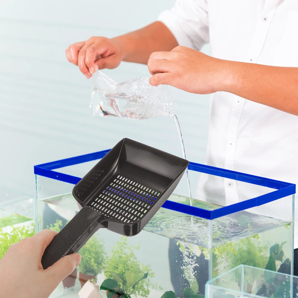 

2 Pcs Aquarium Tools Swimming Pool Gravel Cleaner Water Sand Black Plastic Fish Tank Cleaning Scoop