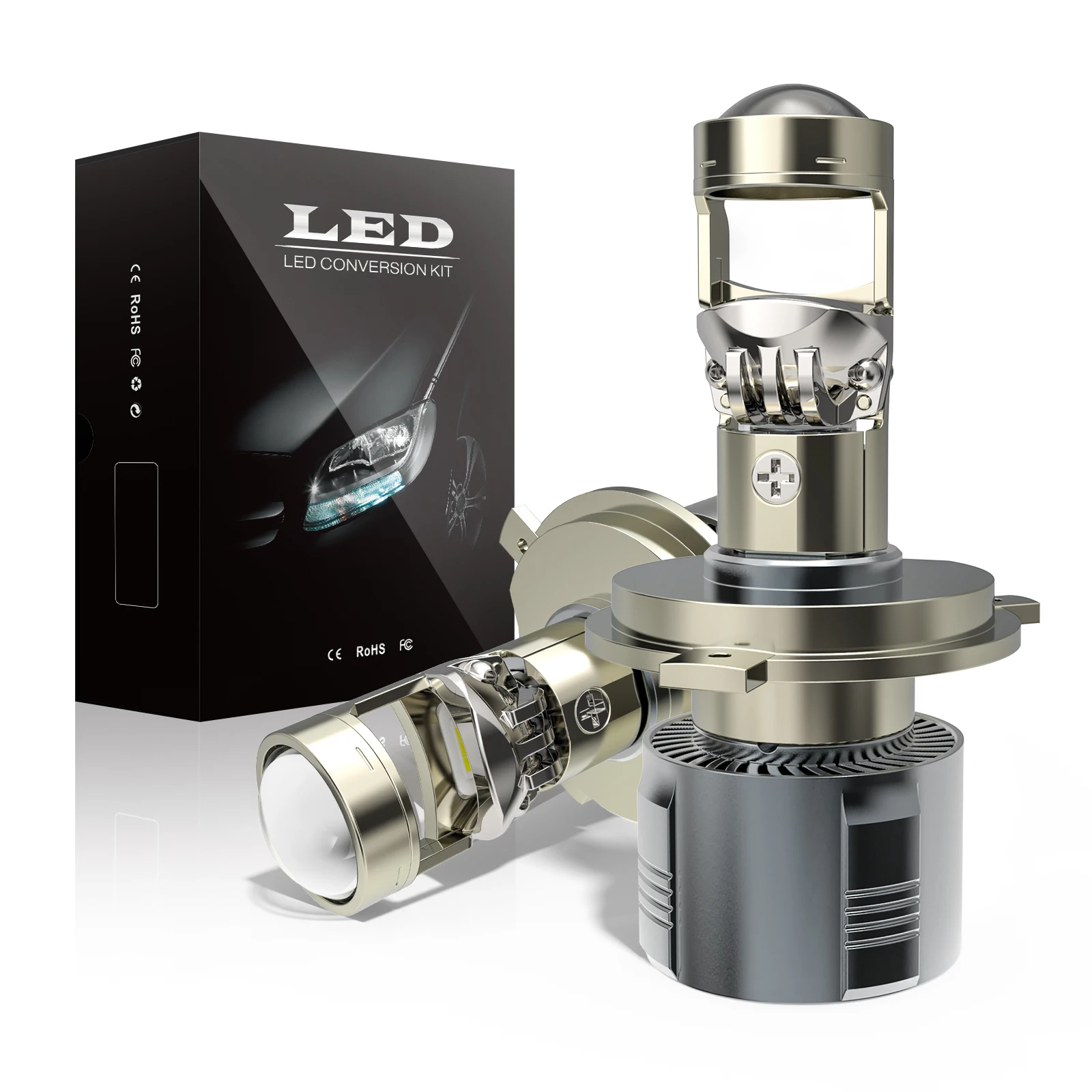 UNISHINE nouveau H7 H4 LHD 200W phare LED Mini lentille projecteur feux de haut et bas Auto Canbus ampoule pour voiture/moteur 12V 24V 40000LM