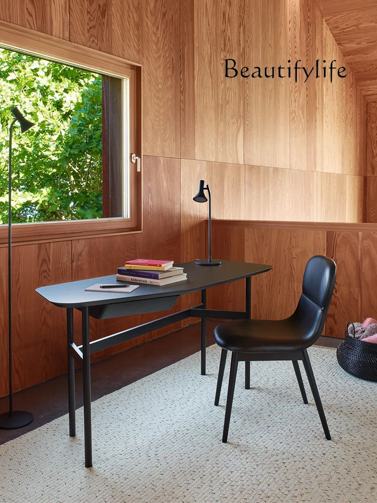Simple modern solid wood study desk writing desk home study office Italian minimalist high-end