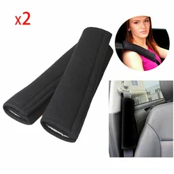 2pcs Universal Car Seat Belt Pad Strap Cover Black Cushion Safety Strap Shoulder Short Plush Protector Interior Accessories