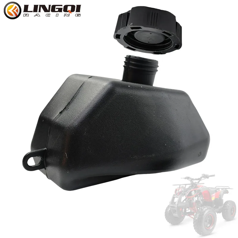 LINGQI RACING Motorcycle Gas Petrol Fuel Tank With Cap Black Plastic Oil Cans Tanks For Mini ATV Quad Off Road Vehicle Parts