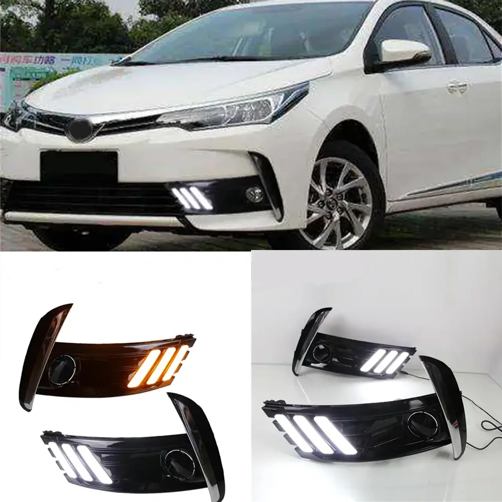 For Toyota Corolla Altis 2017 2018 Drl Fog Lamp 12V Daylight Auto Accessories Led Daytime Running Light