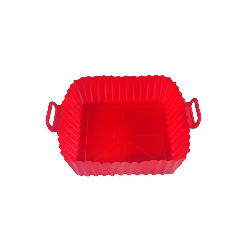 Kitchen Air Fryer Silicone Baking Tray High-Temperature Resistant Silicone Mat Easy Cleanable Reusable Fry Basket Inner Pad