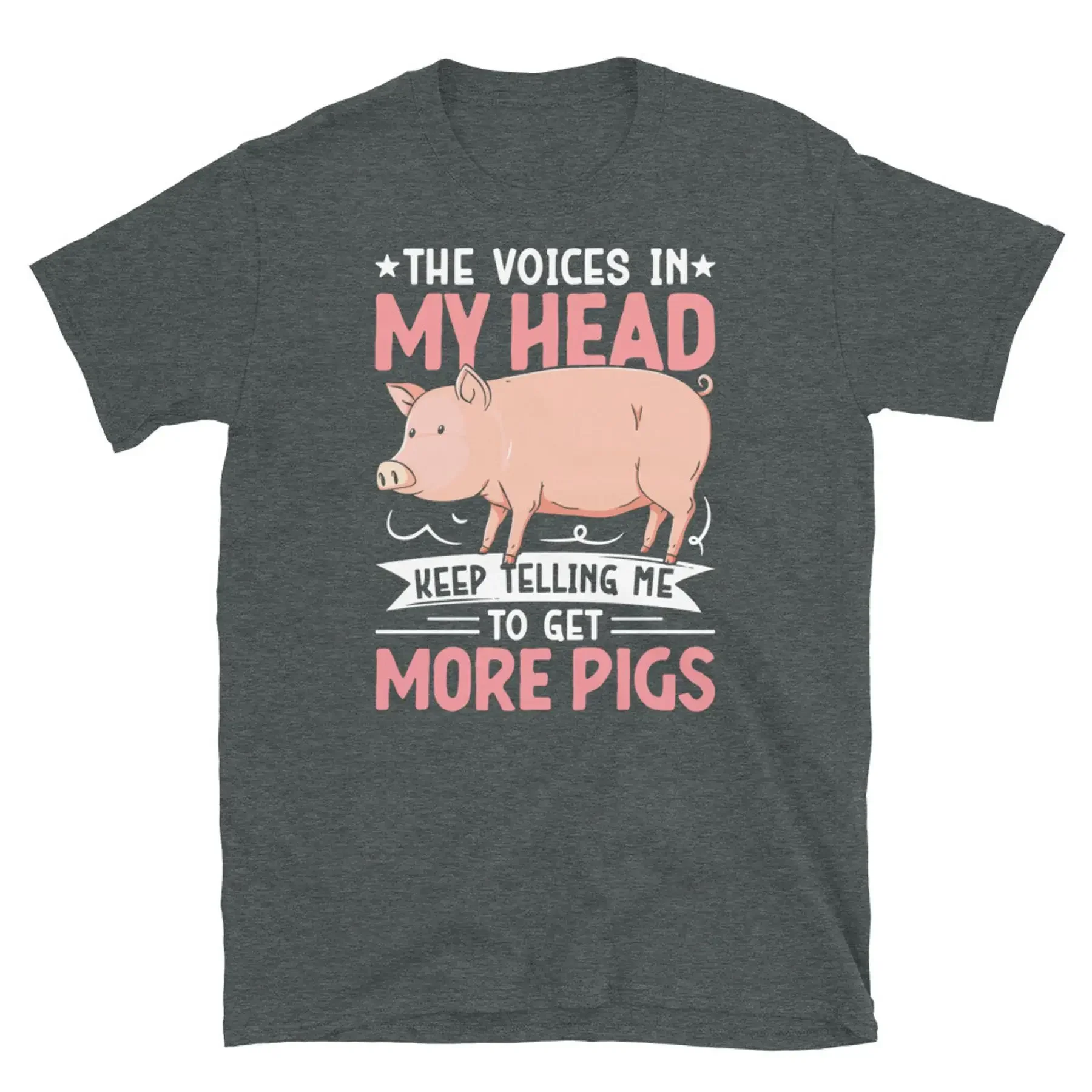 

Футболка унисекс с короткими рукавами The Voices in My Head Keep Telling Me Get More Pigs