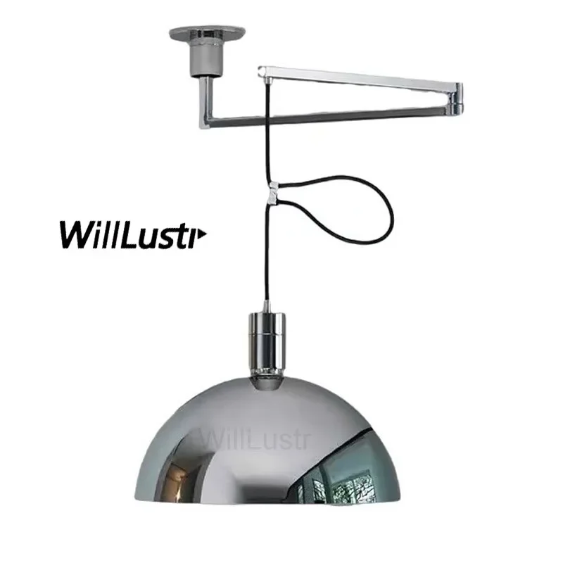 Metal Pendant Lamp Bauhaus Rocker Arm Suspension Light for Hotel Cafe Dining Room Study Iron Folding Hanging Ceiling Chandelier