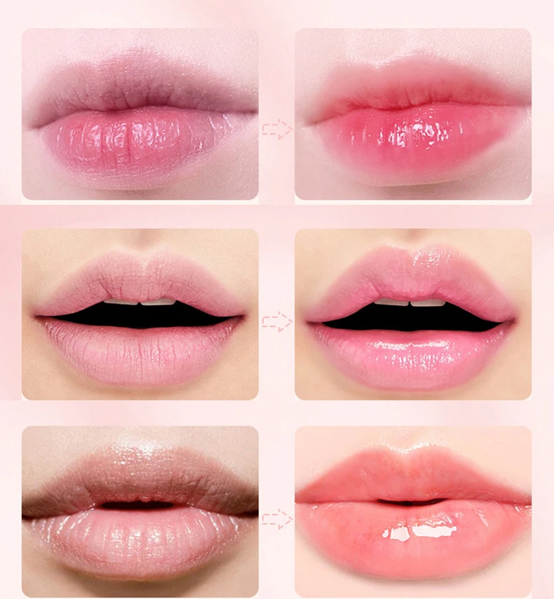 Peach Color Lip Balm Crystal Temperature Change Lipstick Girl Moisturizing LongLasting Lip Gloss Makeup Lip Care Repair Cosmetic