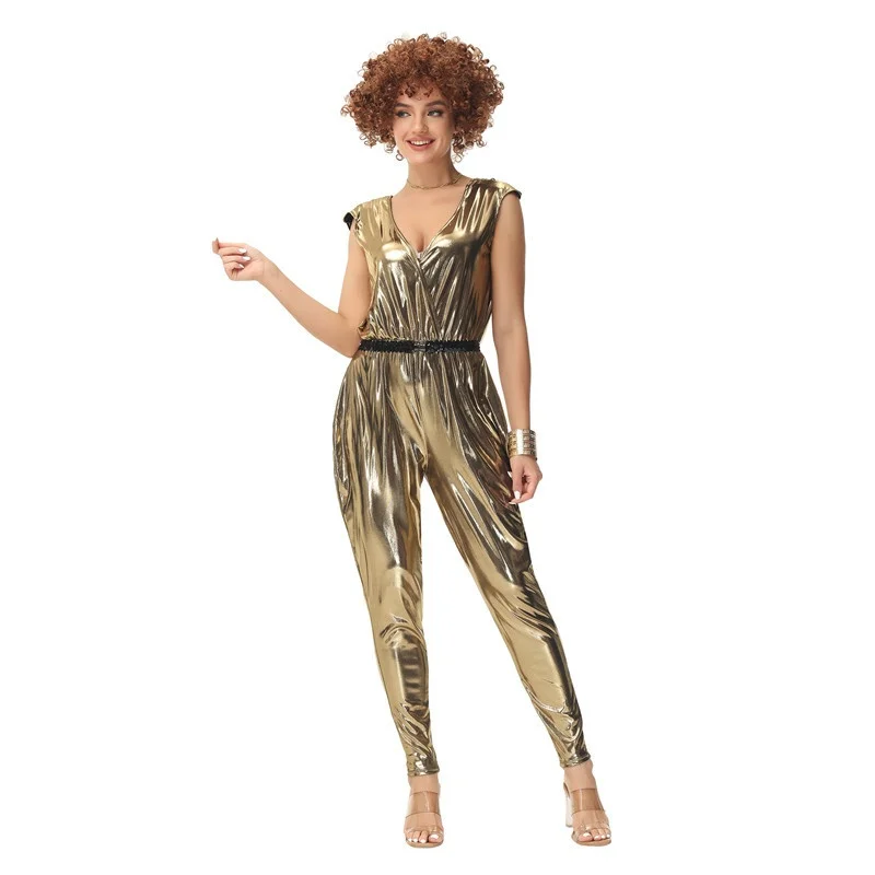 Kostium na Halloween dla piosenkarki baru, nowy retro zestaw w stylu lat 80., strój sceniczny dla piosenkarki hip-hopowej, damski strój etniczny, kostium sceniczny.