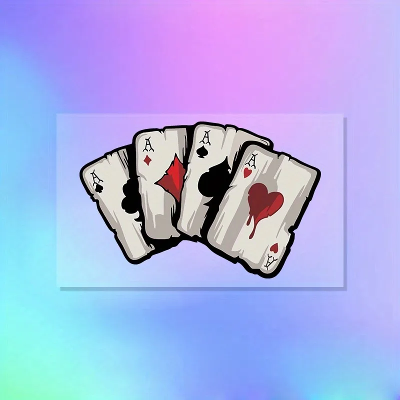 Poker Spades A Pattern Motorcycle Decals, Motocross Fuel Tank Cafe Racer Body Car Windows Funny Decoration Playing Card Stickers
