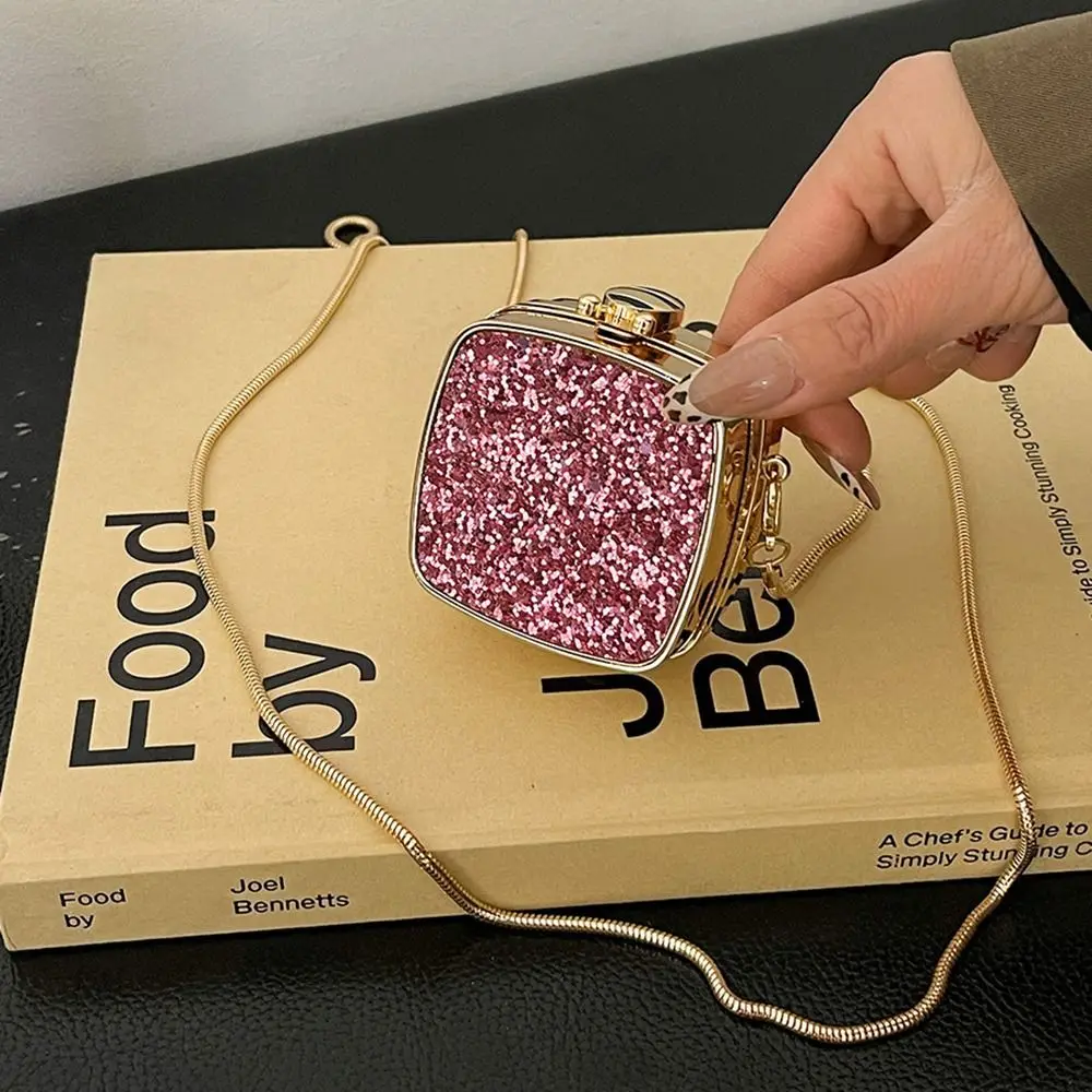 Универсальный роскошный кошелек с металлической цепочкой и помадой, элегантный зеркальный мини-клатч, блестящая легкая женская сумка для ювелирных изделий