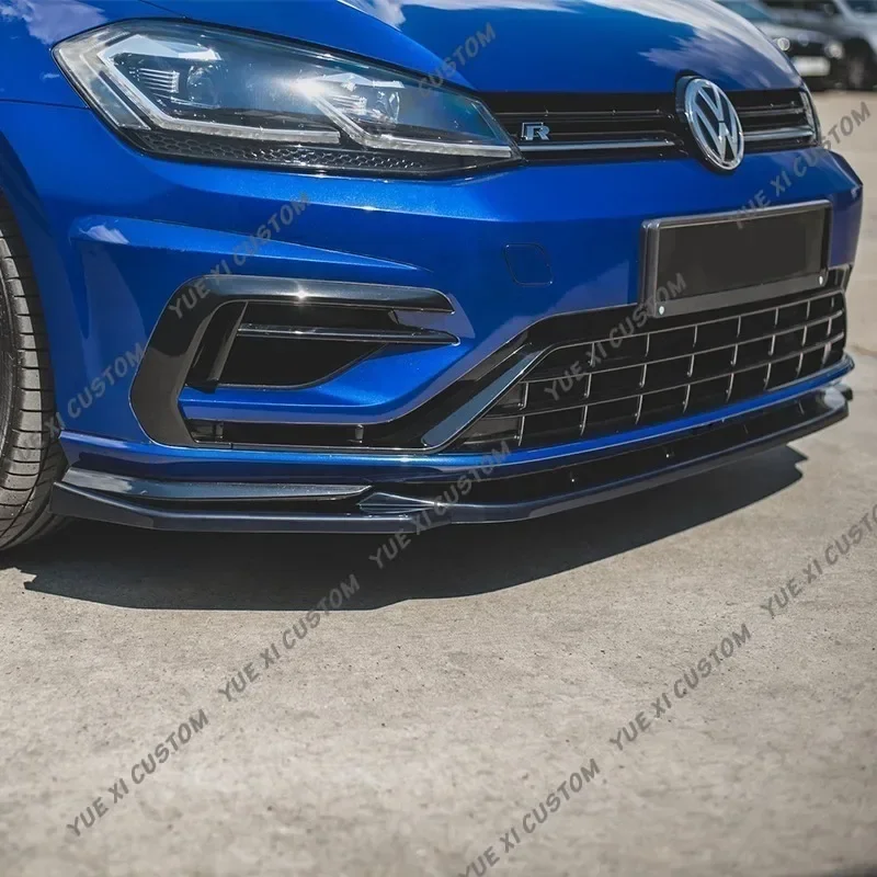 폭스 바겐 골프 7 페이스 리프트 MK7.5 R R 라인 2017-2020 MAXTON 스타일 자동차 앞 범퍼 스플리터 립 스포일러 디퓨저 가드 커버 썸네일 4
