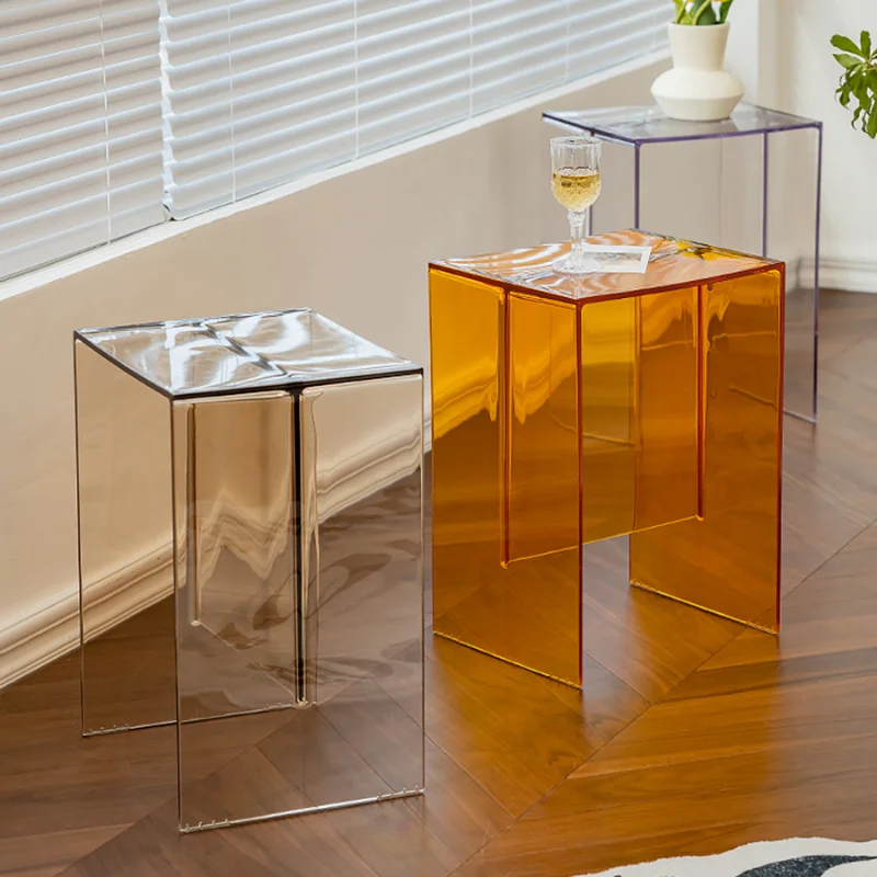 

Small Transparent Acrylic Coffee Table, Nordic Sofa Corner Storage Coffee Tables, Living Room Decor