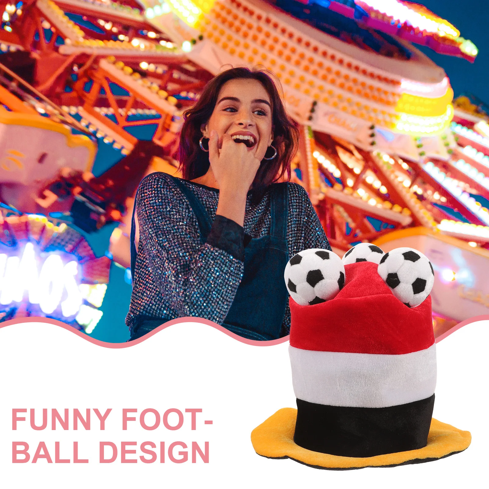 

Funny Football Design Decorative Hat For Men Women Teenagers Carnival Party Soccer Birthday Gift Prop Fan Themed Cap Ornament