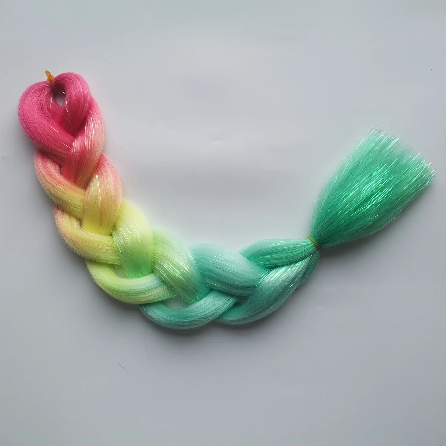 Colored Braiding Hair Ombre Braiding Hair Blend Hair Tinsels Festival Rave Hair Extensions for Girls Crazy Hair Day Braids