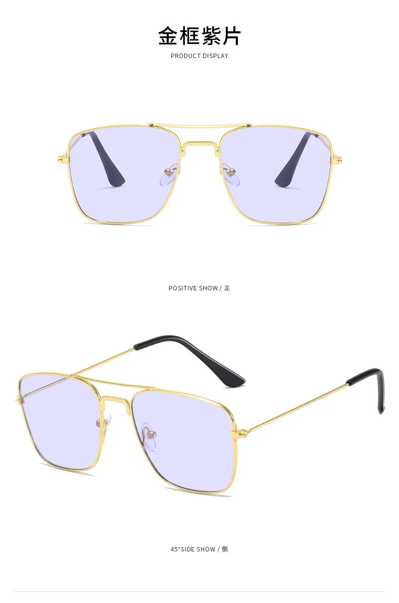 Quadratische Sonnenbrille Männer Vintage Metall Sonnenbrille für Frauen Luxusmarke Brille Sonnenbrille Damen Sonnenbrille für weibliche männliche antike – Detail 13
