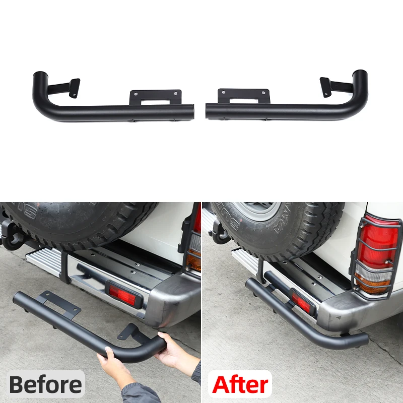 Carbon Steel For Toyota LC71 LC76 2007-2026+ Car Rear Bumper Anti-collision Corner Guard Decorative Cover Protection Accessories