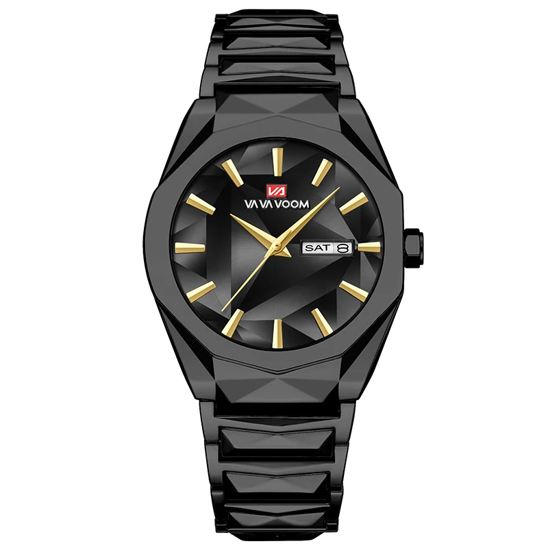 ساعة رجالية للأعمال والترفيه بتقويم مزدوج مقاومة للماء وحزام من الفولاذ المقاوم للصدأ ومينا متغيرة الألوان وساعة كوارتز هدية على مدار الساعة #6