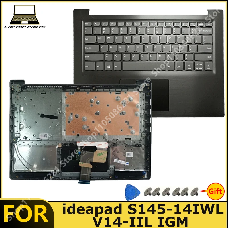 For ideapad S145-14IWL V14-IIL IGM Laptop Keyboard Deck with Keyboard/with backlit New replacement parts