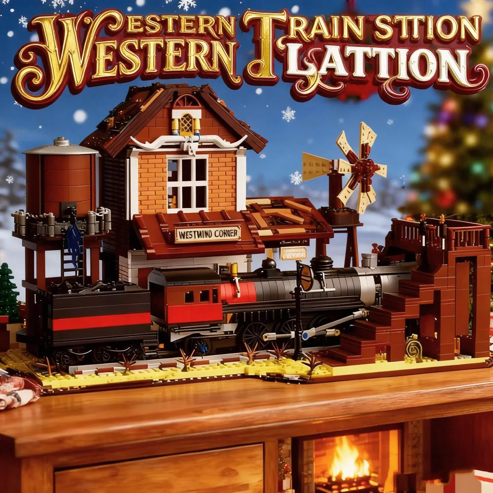 

Креативные здания IDEAS, 3885 шт., западная железная дорога, строительные блоки, паровой поезд, город, вид на улицу, модель, кирпичи, детские игрушки «сделай сам», подарок