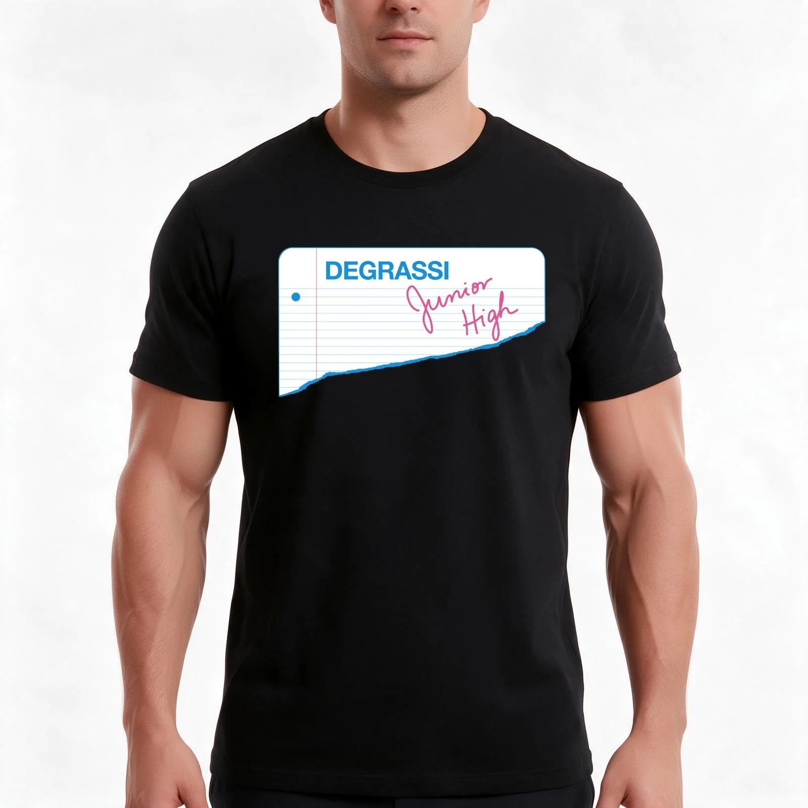 Vintage Degrassi Jr High Paper T-Shirt, Summer Casual Cotton Tee, Oversized Streetwear Tops, Vintage Graphic Print, 100% Cotton
