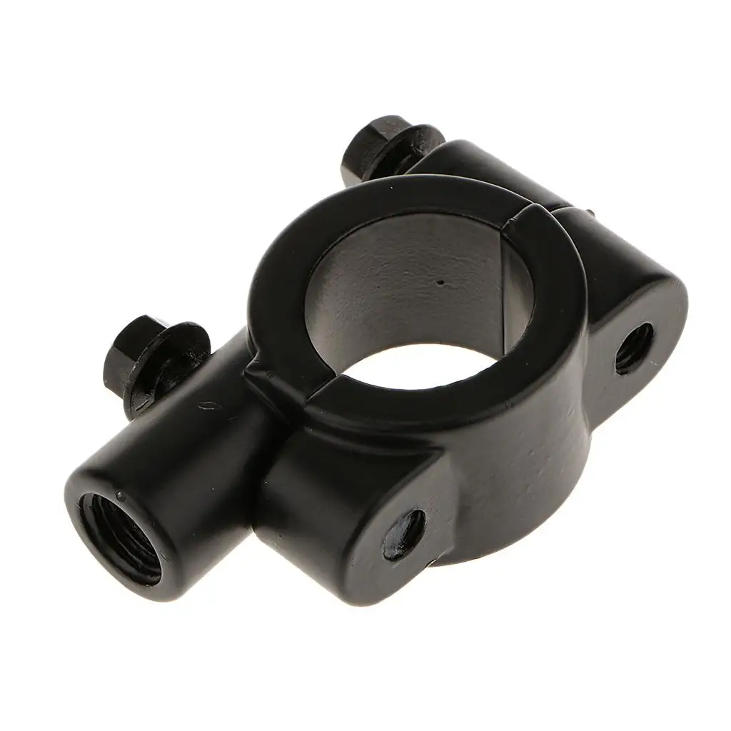 2x Motorcycle Motorbike 7/8'' Handlebar Mirror Mounting Clamp Bracket Clip Holder Black image 6