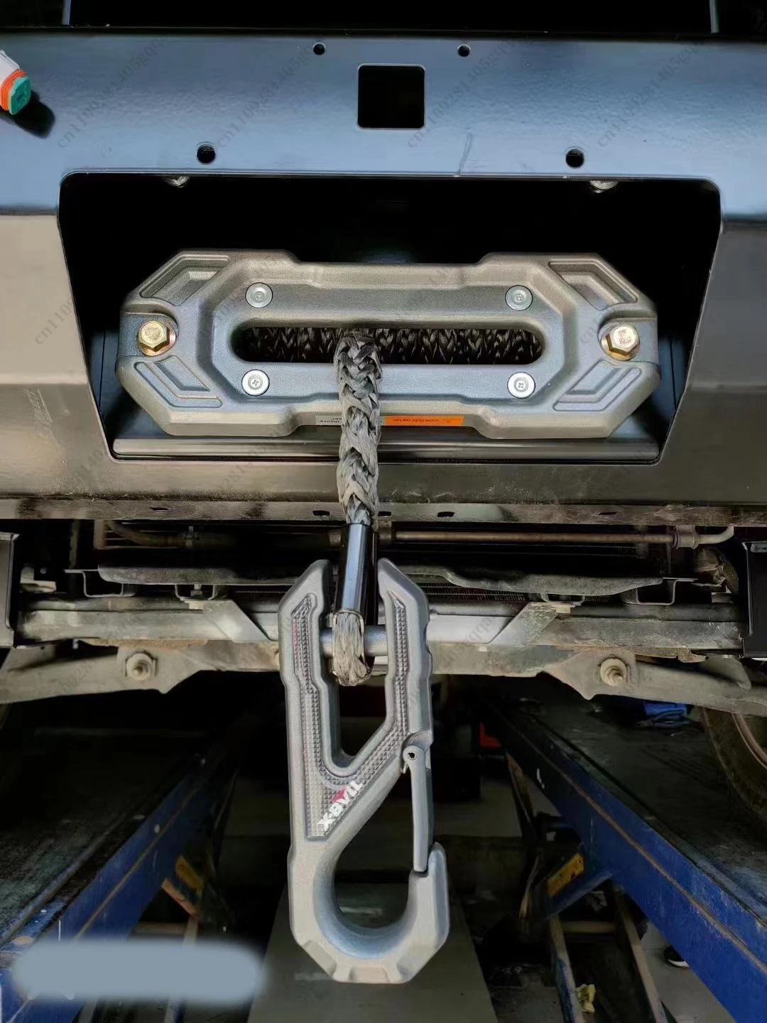 Offroad-Fahrzeug-Winde, Nylonseil, Stahlseil, Aluminium-Führungsrahmen, Führungsöffnung, Stopperführung – Detail 6