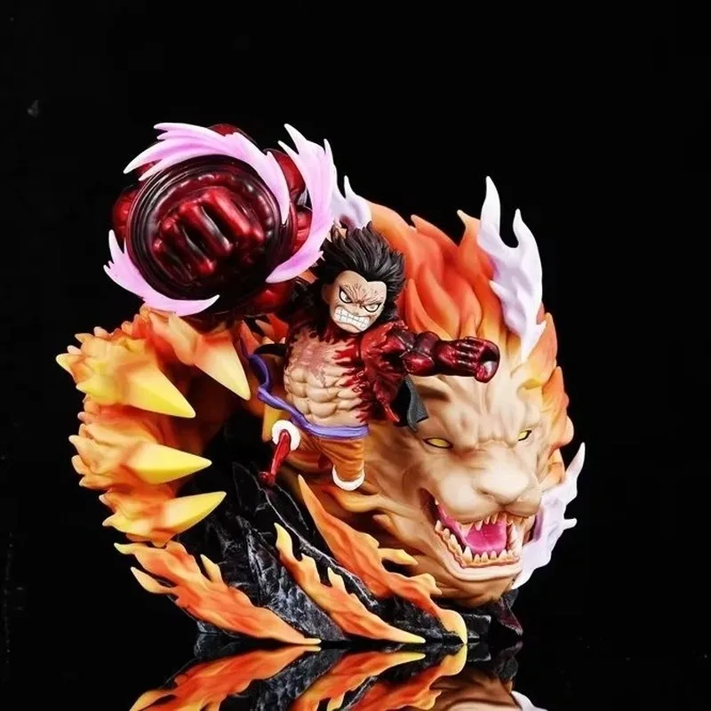 Novos produtos quentes uma peça anime gk leão engrenagem 4 luffy 17cm figuras estatueta modelo de pvc boneca ornamento de mesa crianças ​ Presentes de Natal de brinquedo
