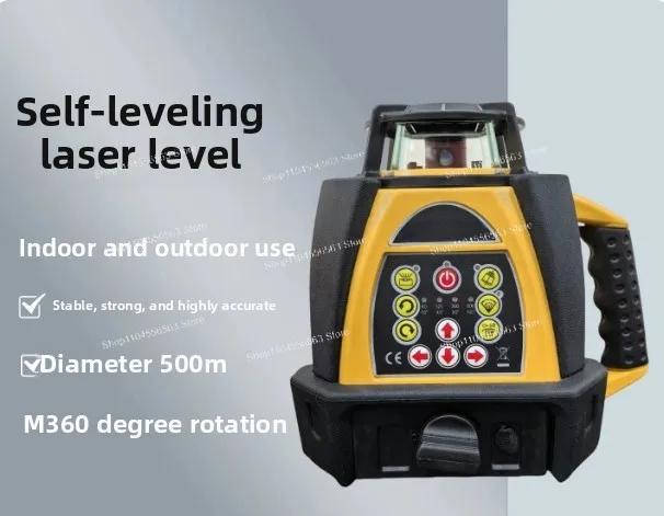 Fully automatic rotating laser leveling instrument with high precision and rubber coating for shock resistance