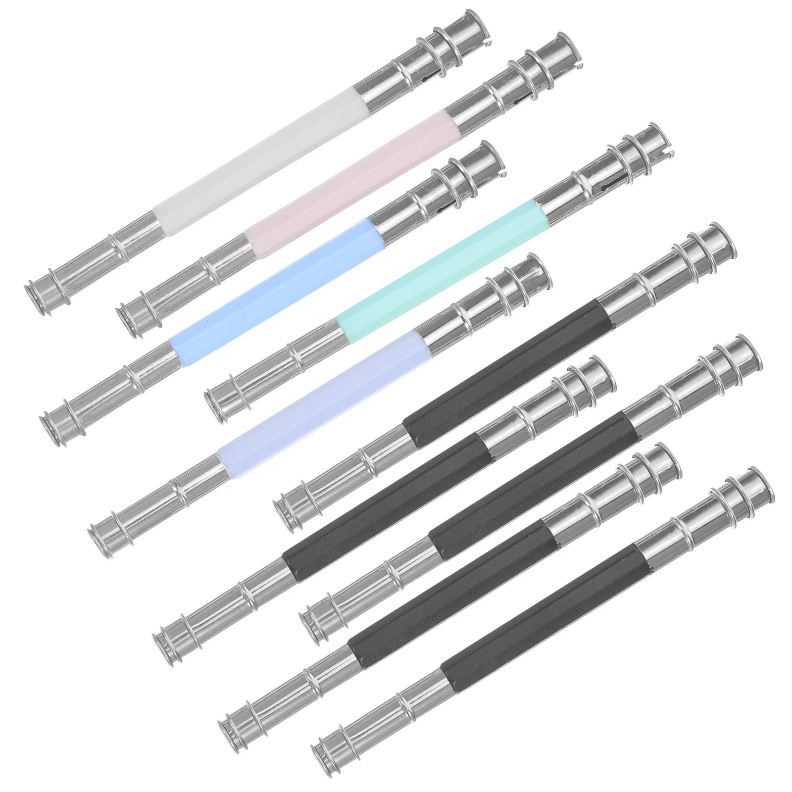10 قطعة قلم رصاص موسع معدني مزدوج الرأس لأقلام الرصاص الملونة تمديد رمح المضادة للانزلاق قبضة رسم أداة الرسم للفنانين