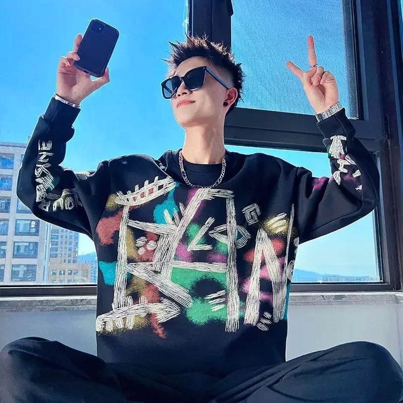 

Man Pullovers Long Sleeve Sweatshirts Base Layer T Shirt For Men Printed Xl Tshirt Casual Luxury New Streetwear Clothing 2024