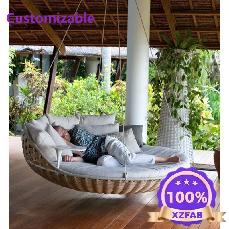 Factory Direct 2026 Outdoor Bed Featured Art Rattan Hanging Chair, Chair Balcony Swing