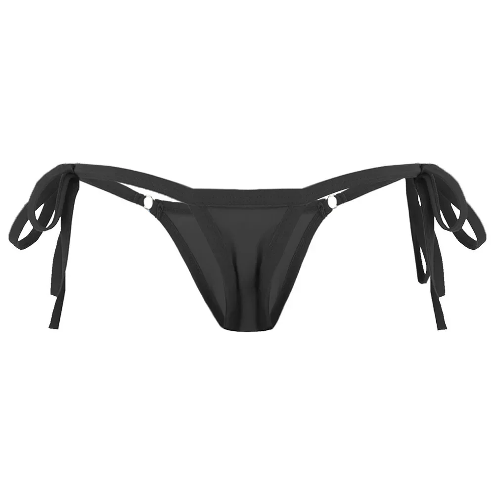 Lacing Up Mens Sexy Breathable Solid Color Underwear T-back Thongs Mini Bikini Briefs Male Jockstrap Panties