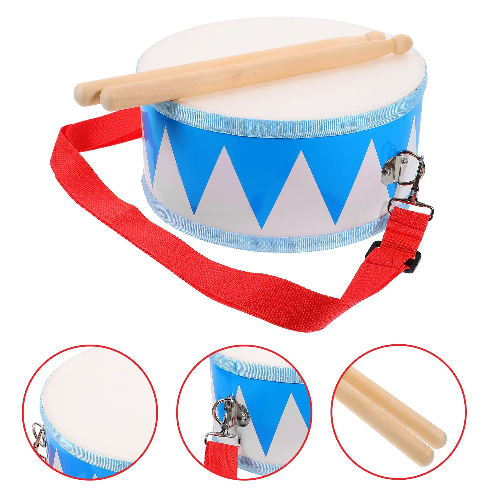 1Set Wooden Toddler Drum Kids Drum Set Baby Music Sensory Tool Early Musical Enlightenment Instrument for Rhythm Development