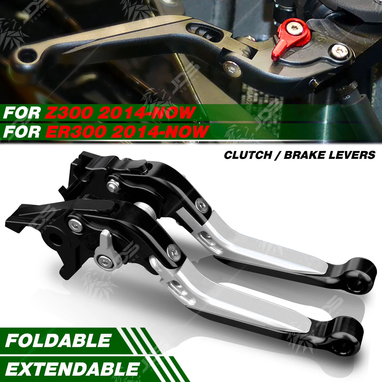 

For Kawasaki Z300/ER300 2014-NOW Clutch Lever Brake Lever Set Foldable Adjustable Handle Levers Motorcycle Accessories Parts