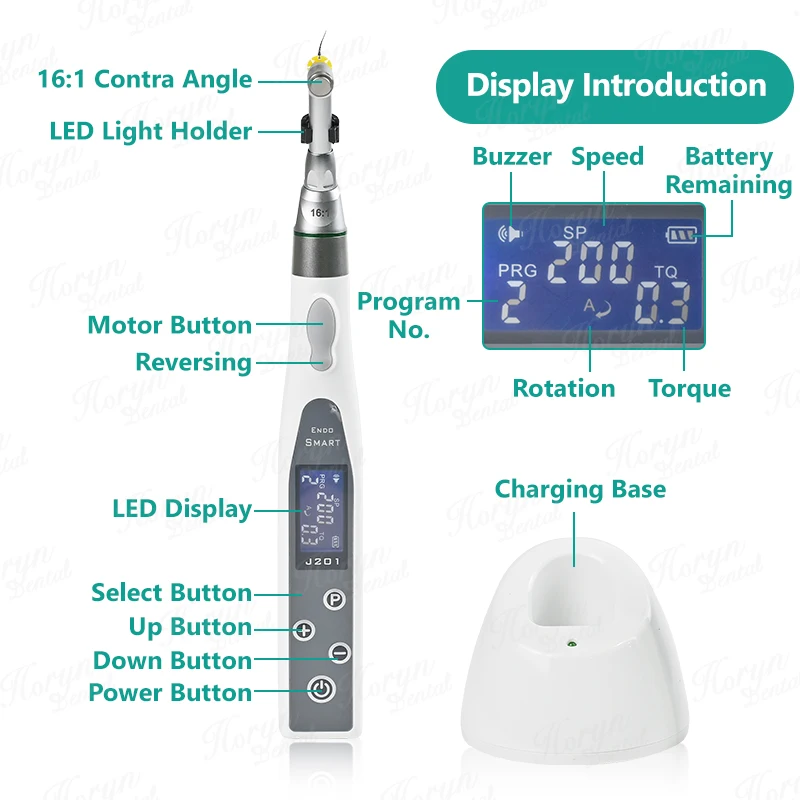 Dental Endo Motor Smart LED 16:1 Standard Contra Angle Wireless Root Canal High-pressure Sterilization Dentistry Device