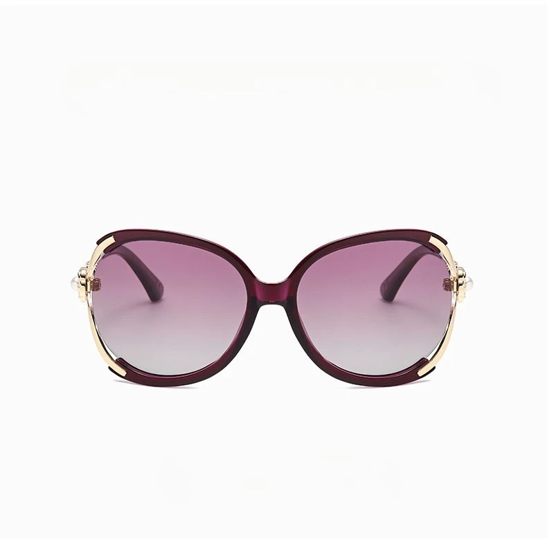 Personalisierte Sonnenbrille mit großem Rahmen, modische Damen-Sonnenbrille mit Perlendekoration, UV-beständige Brille – Detail 9
