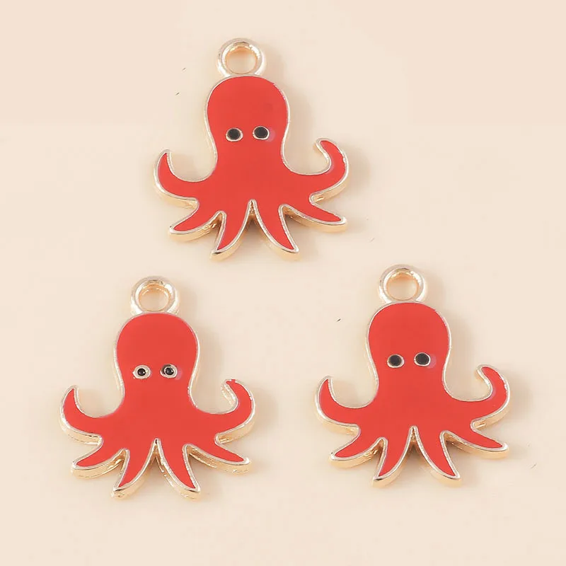 Leslie 10 Stück Cartoon Octopus Charms für Ohrringe Armband Halskette Tintenfisch Anhänger DIY handgemachte Schmuckherstellung Zubehör – Detail 7